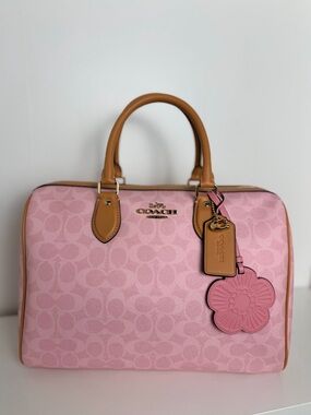 NWT Coach Rowan Large Satchel Bag In Signature Canvas With Charms